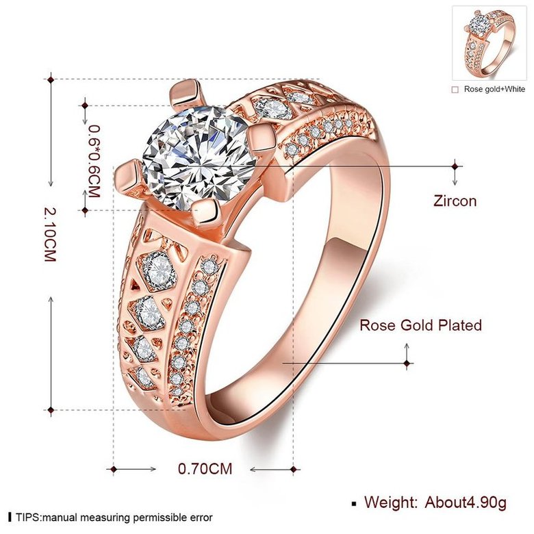 Wholesale Romantic Bridal wedding Ring Set white zircon Fashion 18K Rose Gold Band Jewelry Promise Love  Engagement Rings For Women TGCZR234 1