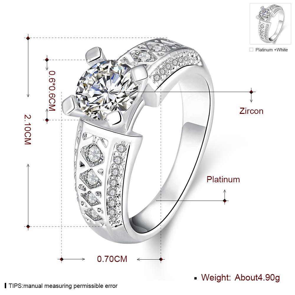 Wholesale Romantic Bridal wedding Ring Set white zircon Fashion platinum Band Jewelry Promise Love  Engagement Rings For Women TGCZR237 1