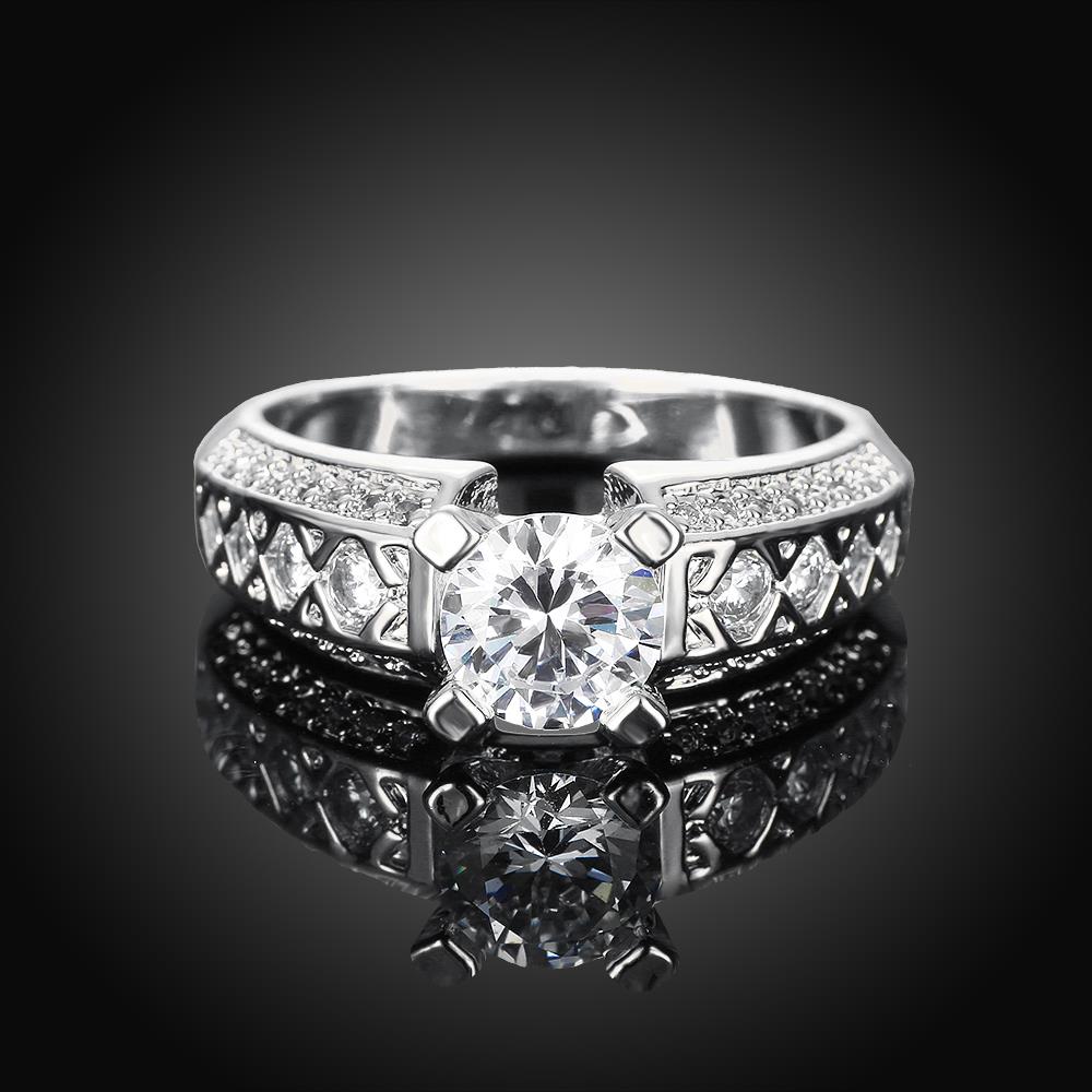 Wholesale Romantic Bridal wedding Ring Set white zircon Fashion platinum Band Jewelry Promise Love  Engagement Rings For Women TGCZR237 2