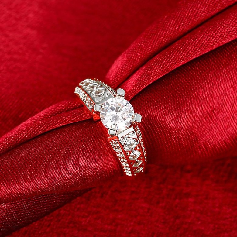 Wholesale Romantic Bridal wedding Ring Set white zircon Fashion platinum Band Jewelry Promise Love  Engagement Rings For Women TGCZR237 4