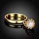 Wholesale Fashion jewelry from China Trendy white flower AAA+ Cubic zircon Ring  For Women Romantic Style 24 k Gold color Hot jewelry TGCZR241 0 small