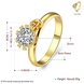 Wholesale Fashion jewelry from China Trendy white flower AAA+ Cubic zircon Ring  For Women Romantic Style 24 k Gold color Hot jewelry TGCZR241 4 small