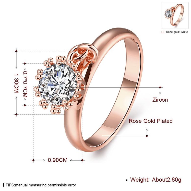 Wholesale Fashion Rose Gold Ring For Women Flower white Zircon Diamond Engagement Gemstone Fine Jewelry TGCZR245 0