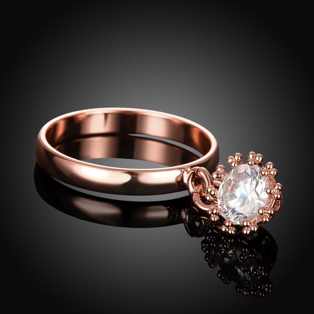 Wholesale Fashion Rose Gold Ring For Women Flower white Zircon Diamond Engagement Gemstone Fine Jewelry TGCZR245 1