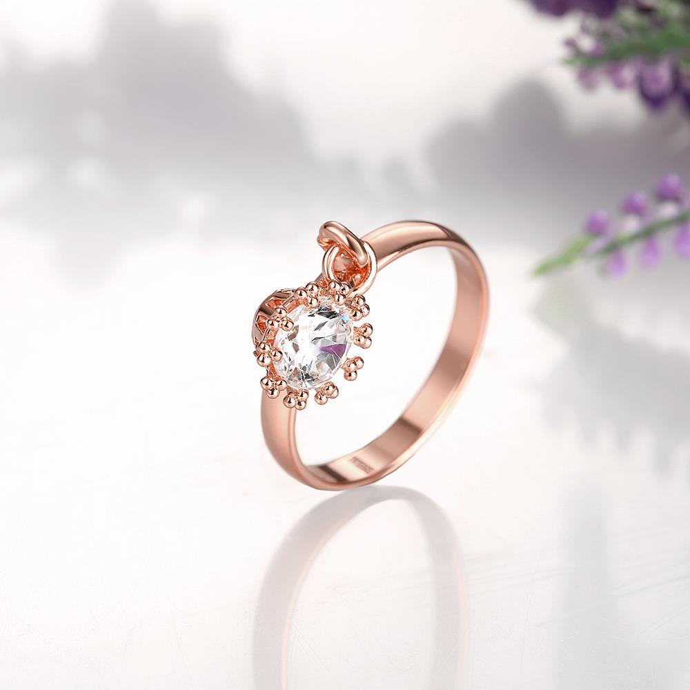 Wholesale Fashion Rose Gold Ring For Women Flower white Zircon Diamond Engagement Gemstone Fine Jewelry TGCZR245 2