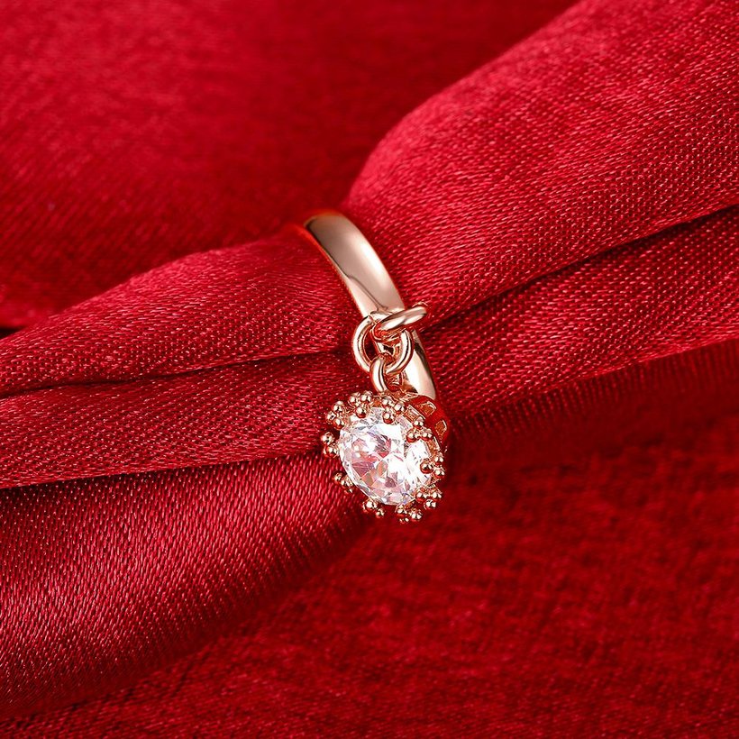 Wholesale Fashion Rose Gold Ring For Women Flower white Zircon Diamond Engagement Gemstone Fine Jewelry TGCZR245 3