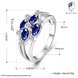 Wholesale Fashion Classic Platinum with four oval blue zircon sapphire for Women Engagement Ring Silver woman party Gemstones Jewelry  TGCZR288 2 small