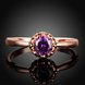 Wholesale Fashion Romantic Rose Gold Plated  purple CZ Ring nobility Luxury Ladies Party engagement jewelry Best Mother's Gift TGCZR292 1 small