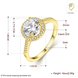 Wholesale Engagement 24K gold Finger Ring for Women Big round Stone Clear Zirconia Rings Crystal Statement Fine Jewelry Female Gifts TGCZR452 0 small