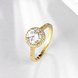 Wholesale Engagement 24K gold Finger Ring for Women Big round Stone Clear Zirconia Rings Crystal Statement Fine Jewelry Female Gifts TGCZR452 2 small