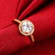 Wholesale Engagement 24K gold Finger Ring for Women Big round Stone Clear Zirconia Rings Crystal Statement Fine Jewelry Female Gifts TGCZR452 3 small