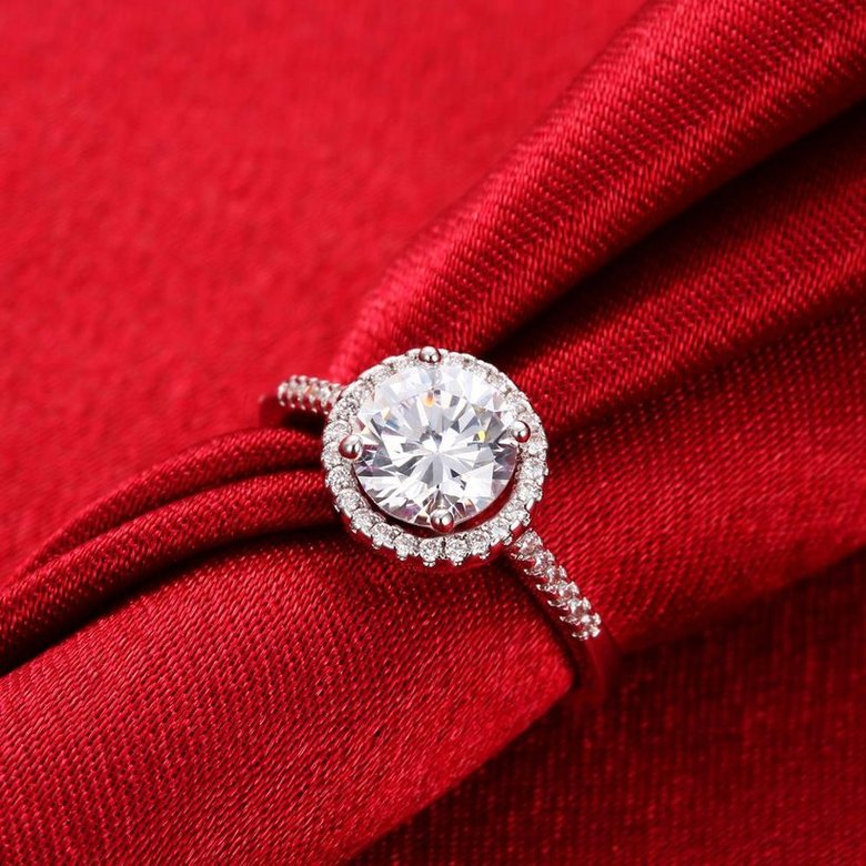Wholesale Engagement platinum Finger Ring for Women white Big round Stone Zirconia Rings Statement Fine Jewelry Female Gifts TGCZR453 3