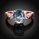 Wholesale Classic rose gold Ring Oval blue Zircon Women Ring Gorgeous Wedding Anniversary Birthday Gift for Wife/Mother/Grandmother TGCZR464 2 small