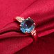 Wholesale Classic rose gold Ring Oval blue Zircon Women Ring Gorgeous Wedding Anniversary Birthday Gift for Wife/Mother/Grandmother TGCZR464 3 small