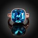 Wholesale Fashion hot selling Bohemia Rose Gold Geometric Blue Czech  Cubic Zirconia Women Rings Luxury Party jewelry Best Mother's Gift TGCZR028 0 small