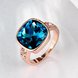 Wholesale Fashion hot selling Bohemia Rose Gold Geometric Blue Czech  Cubic Zirconia Women Rings Luxury Party jewelry Best Mother's Gift TGCZR028 1 small