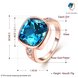 Wholesale Fashion hot selling Bohemia Rose Gold Geometric Blue Czech  Cubic Zirconia Women Rings Luxury Party jewelry Best Mother's Gift TGCZR028 2 small