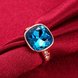 Wholesale Fashion hot selling Bohemia Rose Gold Geometric Blue Czech  Cubic Zirconia Women Rings Luxury Party jewelry Best Mother's Gift TGCZR028 3 small