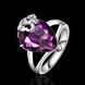 Wholesale Classic Platinum rings Luxury Wedding Anniversary Ring with Pear Shape Huge purple CZ Setting Fashion Engagement jewelry  TGCZR104 0 small