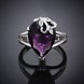 Wholesale Classic Platinum rings Luxury Wedding Anniversary Ring with Pear Shape Huge purple CZ Setting Fashion Engagement jewelry  TGCZR104 3 small