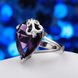 Wholesale Classic Platinum rings Luxury Wedding Anniversary Ring with Pear Shape Huge purple CZ Setting Fashion Engagement jewelry  TGCZR104 4 small