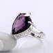 Wholesale Classic Platinum rings Luxury Wedding Anniversary Ring with Pear Shape Huge purple CZ Setting Fashion Engagement party jewelry  TGCZR117 2 small