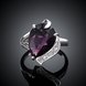 Wholesale Classic Platinum rings Luxury Wedding Anniversary Ring with Pear Shape Huge purple CZ Setting Fashion Engagement party jewelry  TGCZR117 3 small