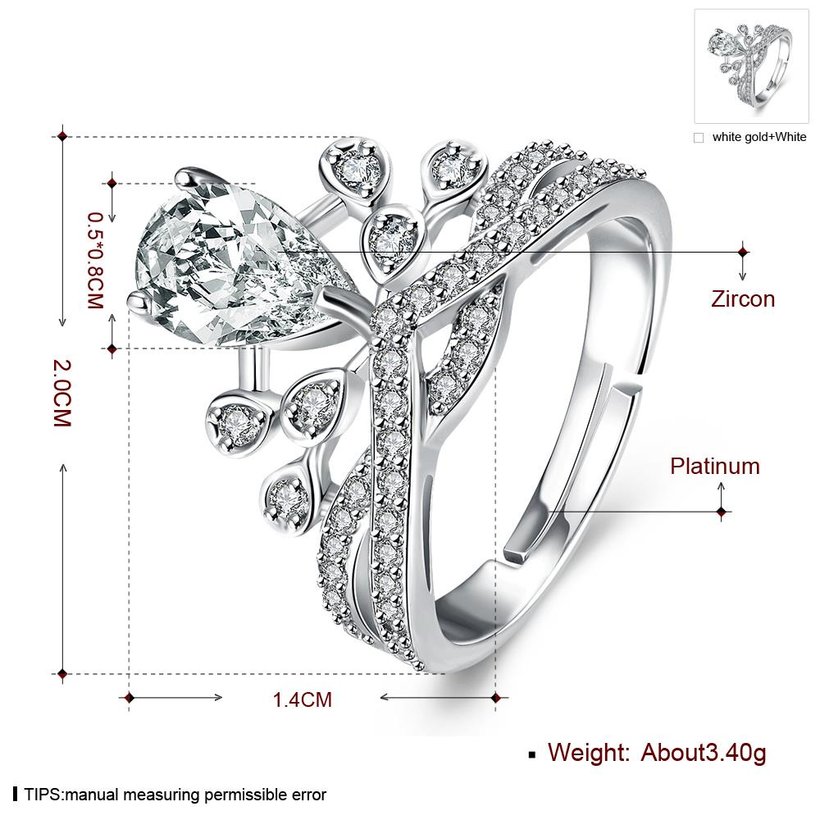 Wholesale Romantic Platinum Ladies Crown rings big Zircon Fashion Wedding Ring Elegant Engagement jewelry TGCZR343 0