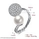 Wholesale Romantic Novel Women Ring Platinum Pearl ring fine Bright Cubic Zirconia Fashion Party Gorgeous Wedding Jewelry TGGPR130 0 small