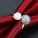 Wholesale Romantic Novel Women Ring Platinum Pearl ring fine Bright Cubic Zirconia Fashion Party Gorgeous Wedding Jewelry TGGPR130 3 small