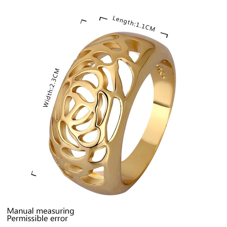 Wholesale Bohemia  style Women's Fashion Romantic Gold Flower Rings Hollowed Round Engagement Finger Ring Wedding Bands Vintage Jewelry TGGPR031 1