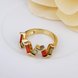 Wholesale New Trendy creative jewelry  Romantic 24K Gold Plant red CZ Ring TGGPR152 3 small