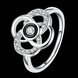 Wholesale Classic Platinum Plant White Rhinestone flower Ring For Women Temperament Jewelry Accessories Gift TGGPR025 1 small