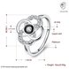 Wholesale Classic Platinum Plant White Rhinestone flower Ring For Women Temperament Jewelry Accessories Gift TGGPR025 2 small