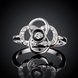 Wholesale Classic Platinum Plant White Rhinestone flower Ring For Women Temperament Jewelry Accessories Gift TGGPR025 3 small
