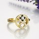 Wholesale Trendy 24K Gold Plant White Rhinestone Ring For Women  Party Wedding Jewelry Drop Shipping TGGPR051 1 small