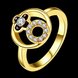 Wholesale Trendy 24K Gold Plant White Rhinestone Ring For Women  Party Wedding Jewelry Drop Shipping TGGPR051 2 small