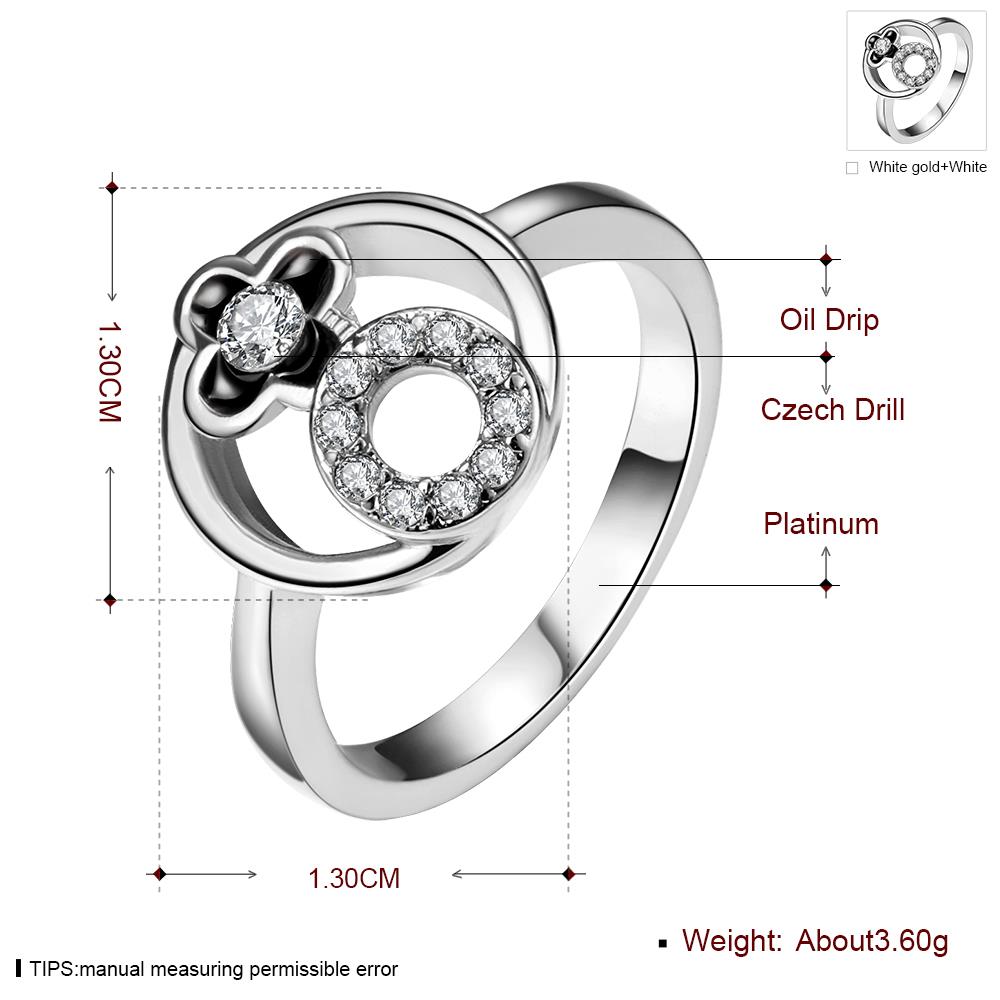 Wholesale Trendy Platinum Plant White Rhinestone Ring For Women Party Wedding Jewelry Drop Shipping TGGPR065 1