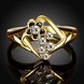 Wholesale Hot Trendy Wedding jewelry Romantic 24K Gold Geometric White Rhinestone Ring TGGPR072 2 small