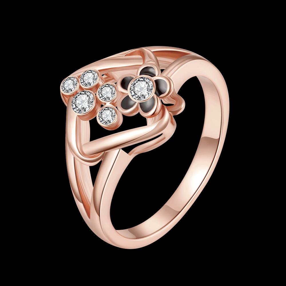 Wholesale Hot Trendy Wedding jewelry Romantic Rose Gold Geometric White Rhinestone Ring TGGPR079 0