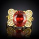 Wholesale Classic 24K Gold Insect butterfly CZ Ring Luxury big red diamond Fine Wedding Anniversary Party for Girlfriend&Wife Gift TGGPR127 2 small