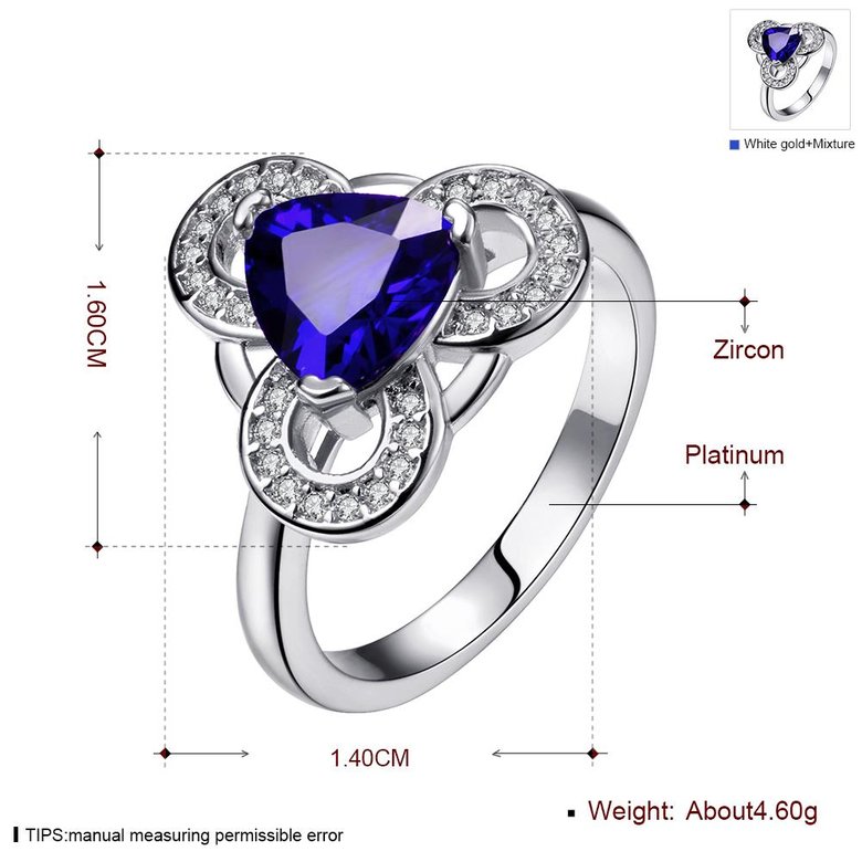 Wholesale Classic Platinum Geometric Multicolor CZ Ring For Women Party Wedding Jewelry Drop Shipping TGGPR158 1