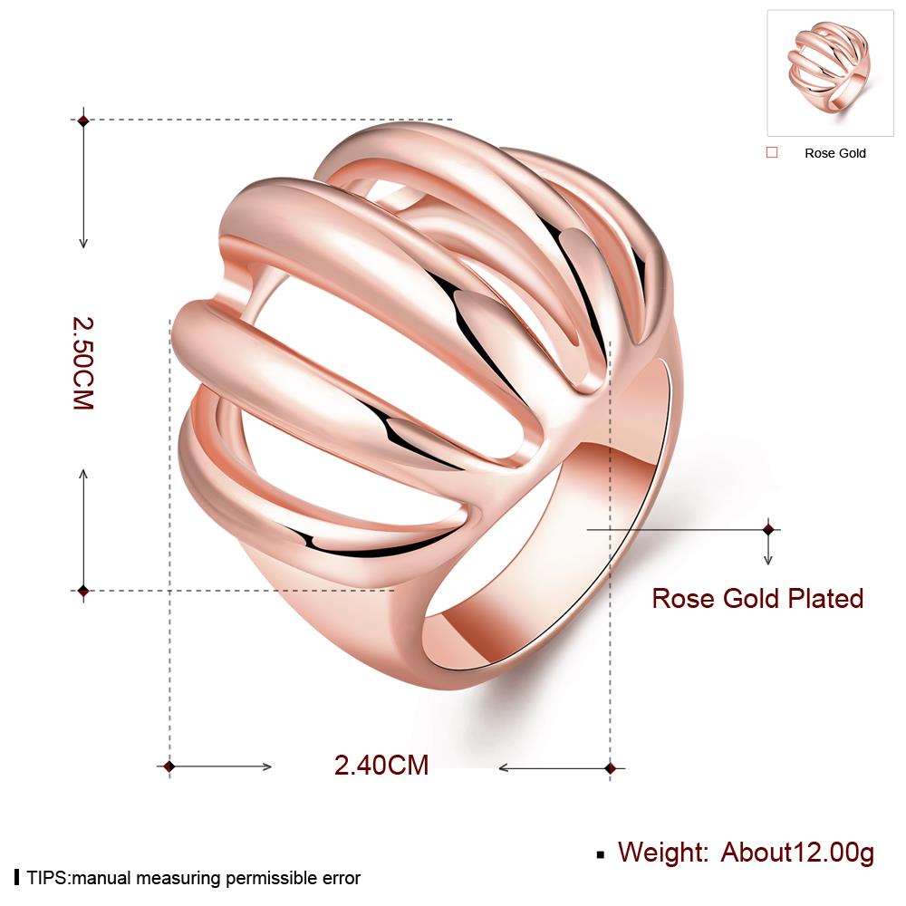 Wholesale Hot sale jewelry form China Trendy Rose Gold Geometric Ring  wedding jewelry TGGPR019 3
