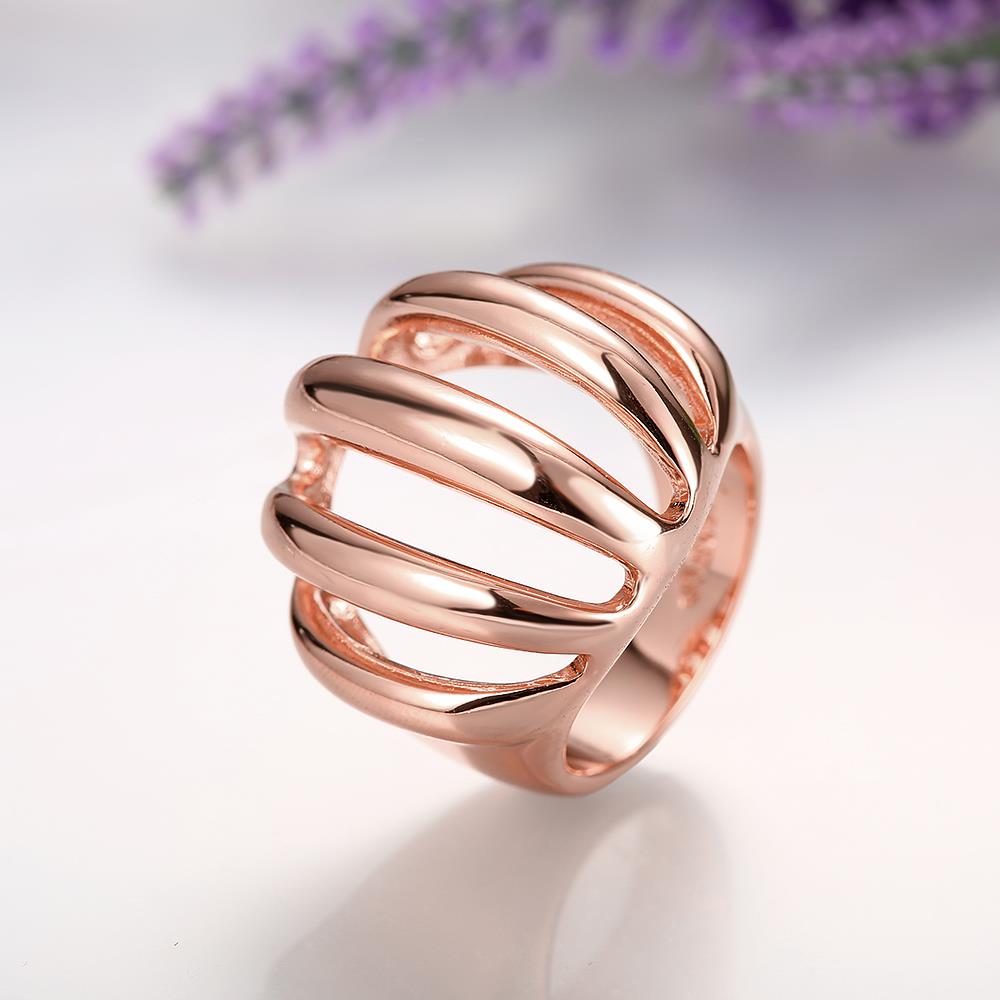 Wholesale Hot sale jewelry form China Trendy Rose Gold Geometric Ring  wedding jewelry TGGPR019 5