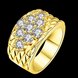 Wholesale Romantic 24K Gold Geometric White CZ Ring Luxury Full Diamond Fine Jewelry Wedding Anniversary Party for Girlfriend&Wife Gift TGGPR080 1 small