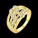 Wholesale Hot Trendy Wedding jewelry Romantic  24K Gold Round White CZ Ring TGGPR116 3 small