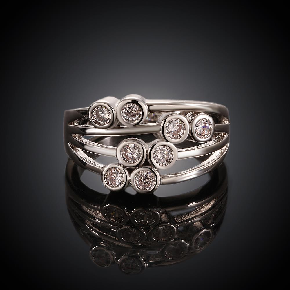 Wholesale Hot Trendy Wedding jewelry Romantic Platinum Round White CZ Ring   TGGPR128 0
