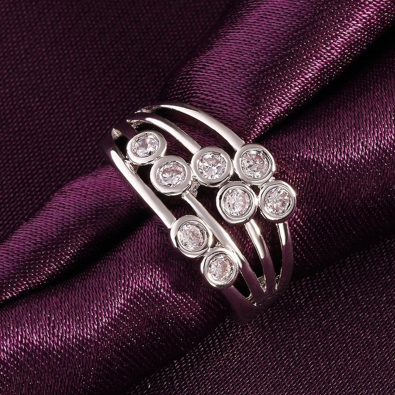 Wholesale Hot Trendy Wedding jewelry Romantic Platinum Round White CZ Ring   TGGPR128 1