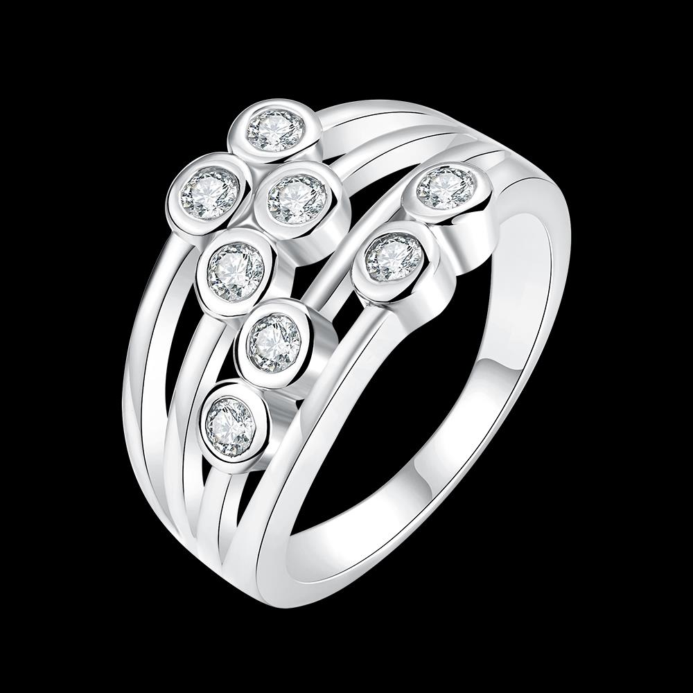 Wholesale Hot Trendy Wedding jewelry Romantic Platinum Round White CZ Ring   TGGPR128 3