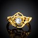 Wholesale Romantic 24K Gold Geometric White CZ Ring Luxury Diamond Fine Jewelry Wedding Anniversary Party for Girlfriend&Wife Gift TGGPR182 0 small